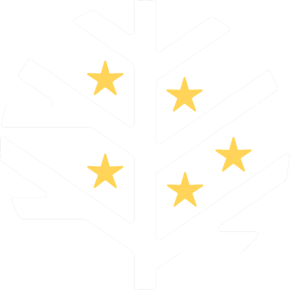 Tree graphic with stars